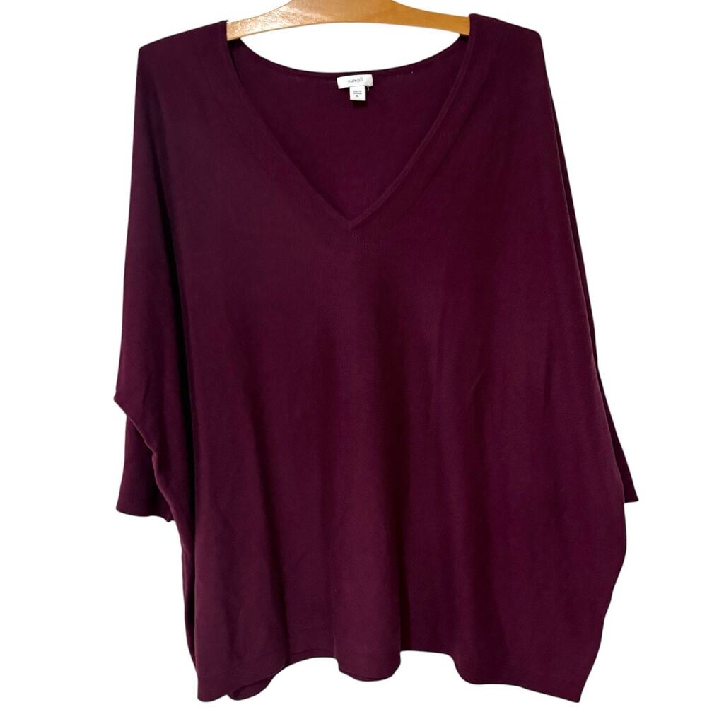 J. Jill Pure Jill | Sweater Pullover Purple 3/4 Sleeves Casual Minimalist- XL
